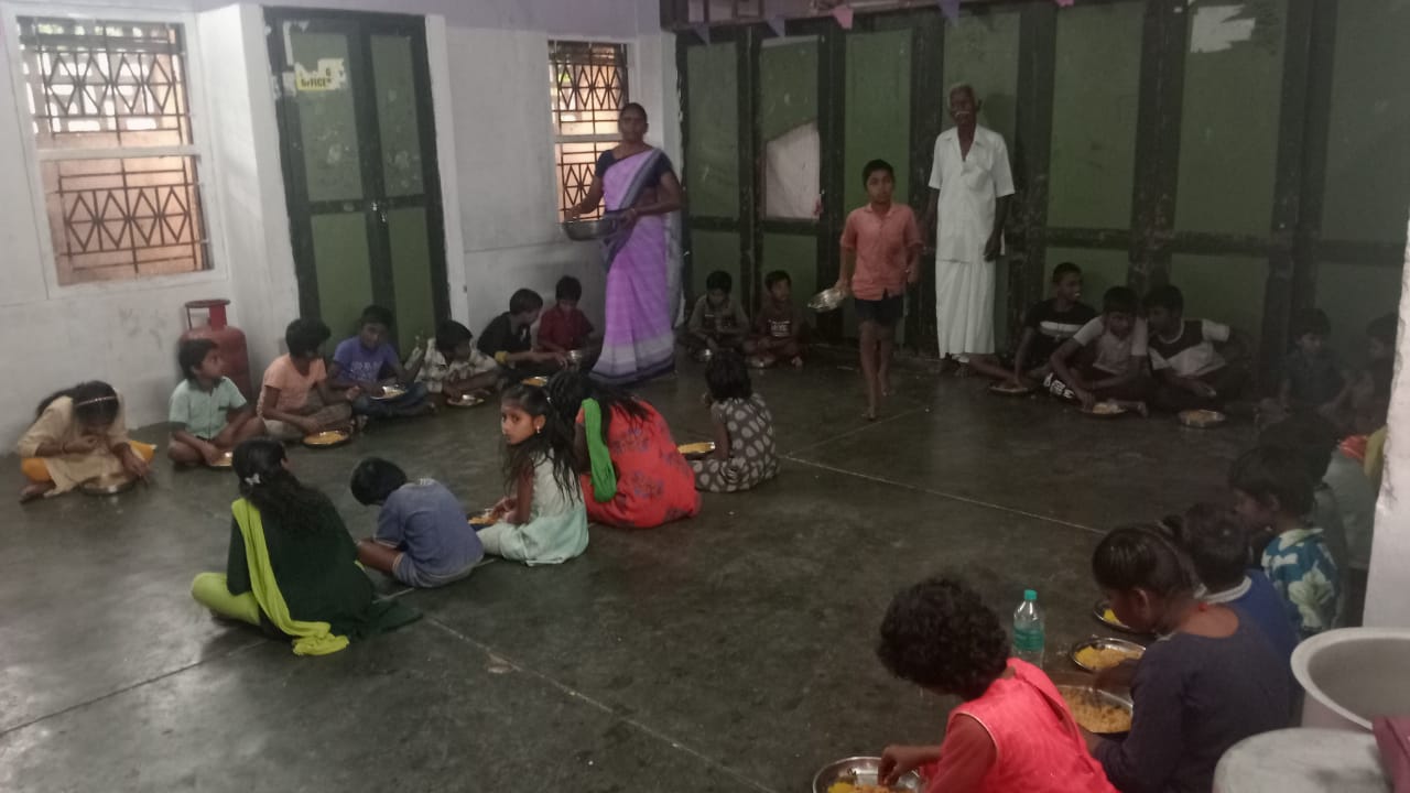 Nutritious meal being served to families